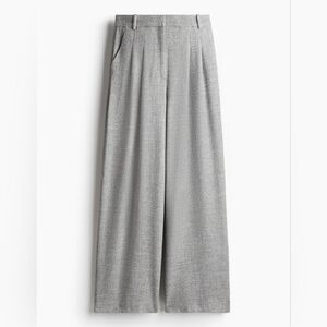 NWT H&M Light Grey Wide-Leg Trousers, Size 10